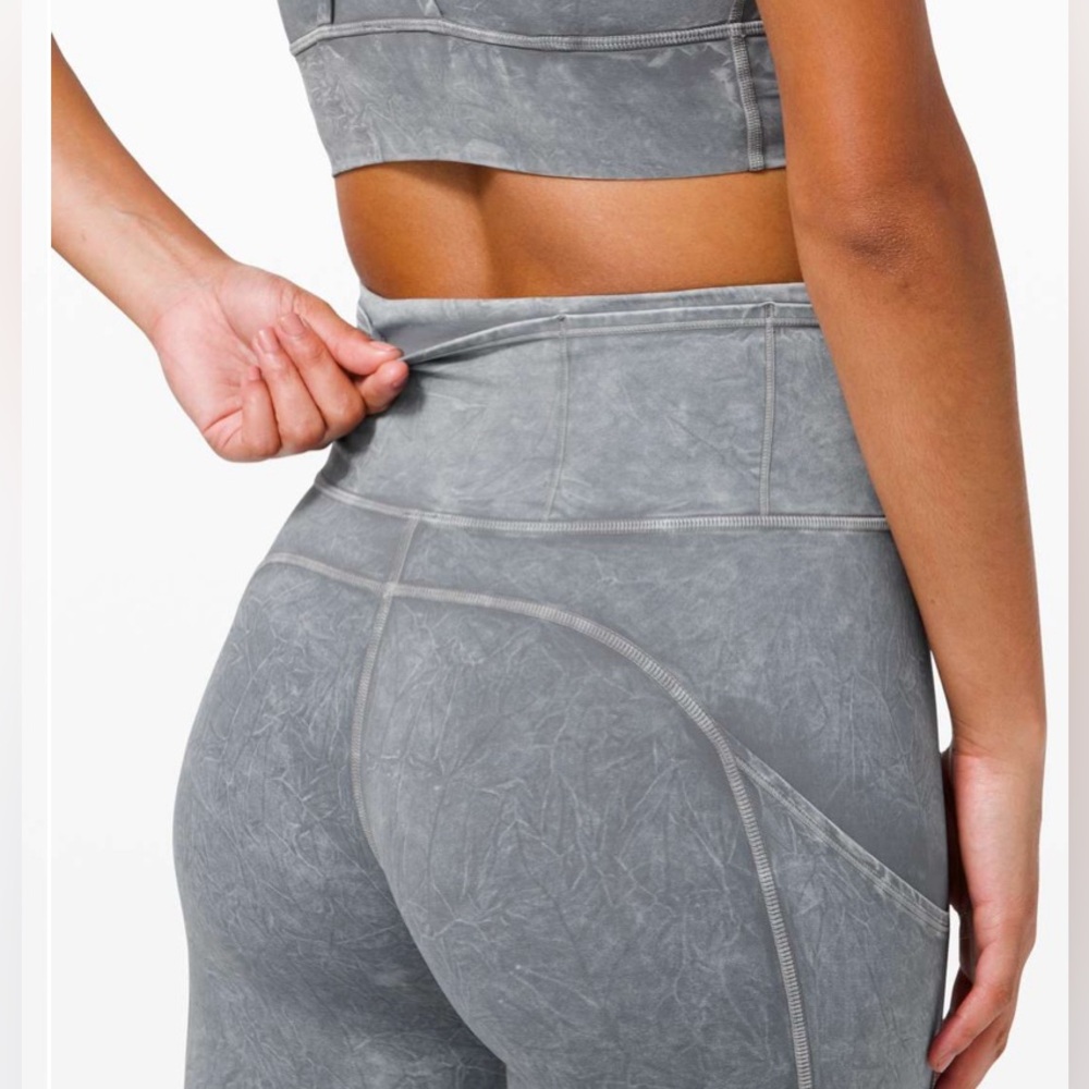 Lululemon Fast and Free High Rise Tight 25" *Ice DyeIce Wash Asphalt size 8